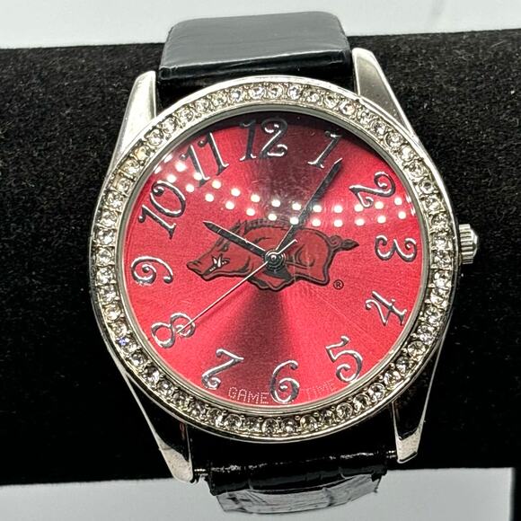 Silver & Red Arkansas Razorbacks Men's Watch - Picture 1 of 4